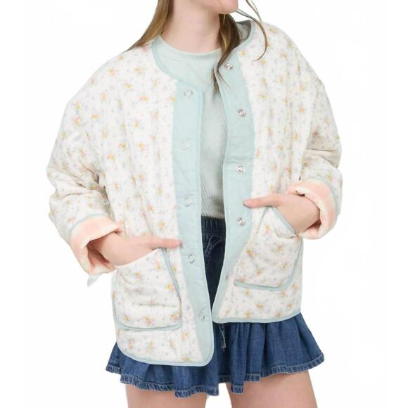 NEW BLU PEPPER cora jacket in cream/mint - Picture 2 of 4